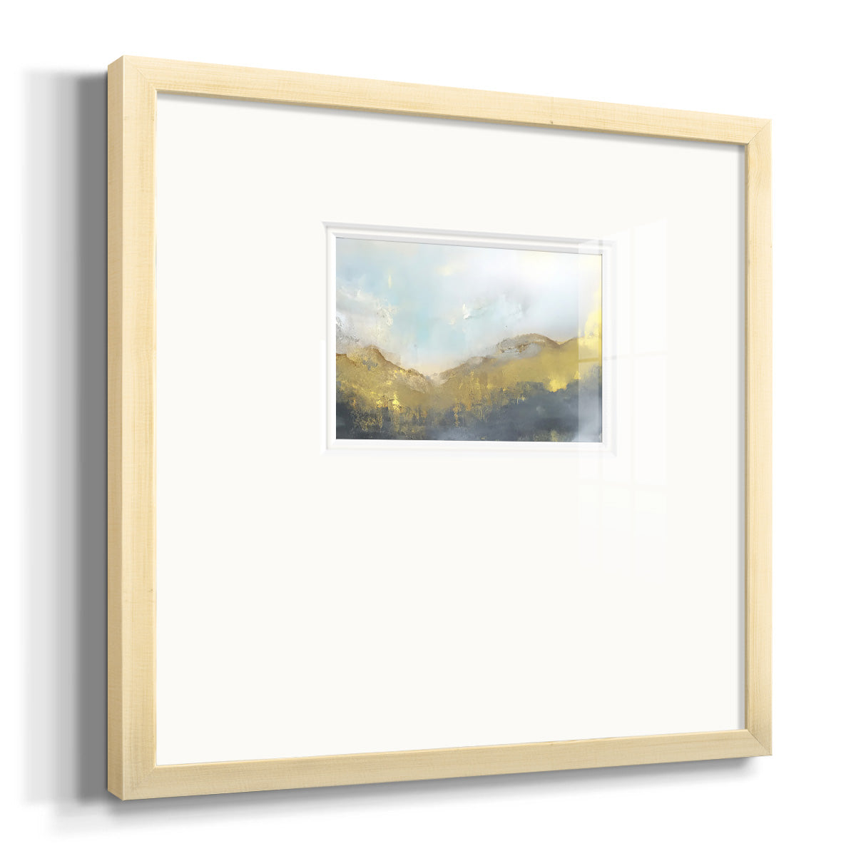 Blue and Gold Abstract IV Premium Framed Print Double Matboard