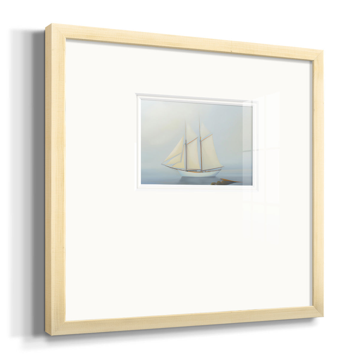 Foggy Sail II Premium Framed Print Double Matboard