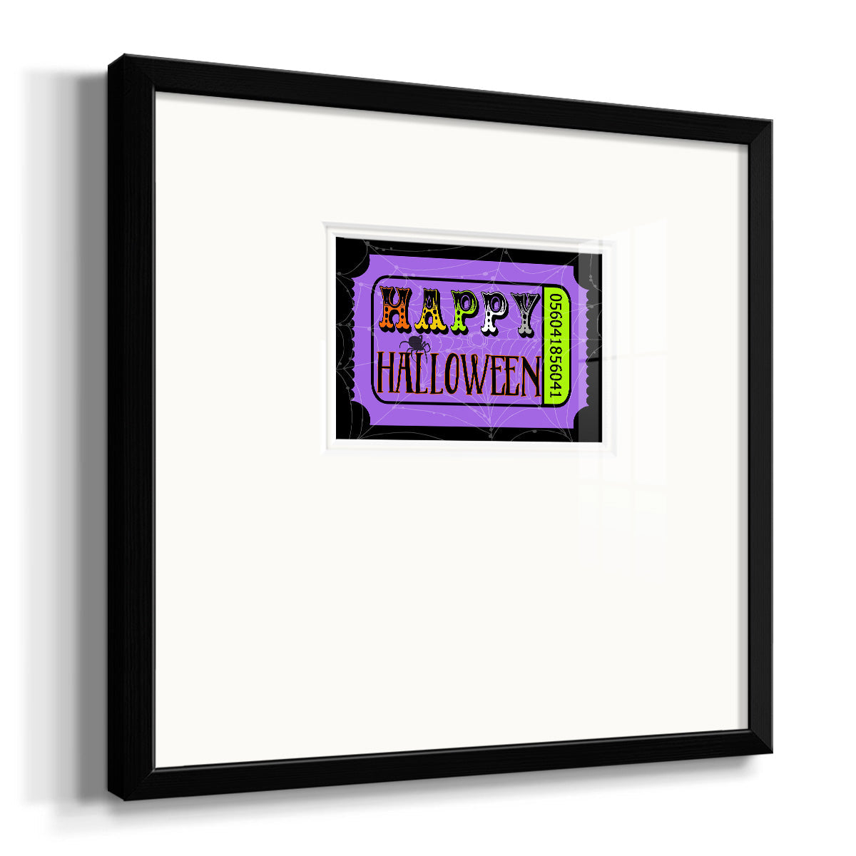 Happy Halloween Ticket Premium Framed Print Double Matboard