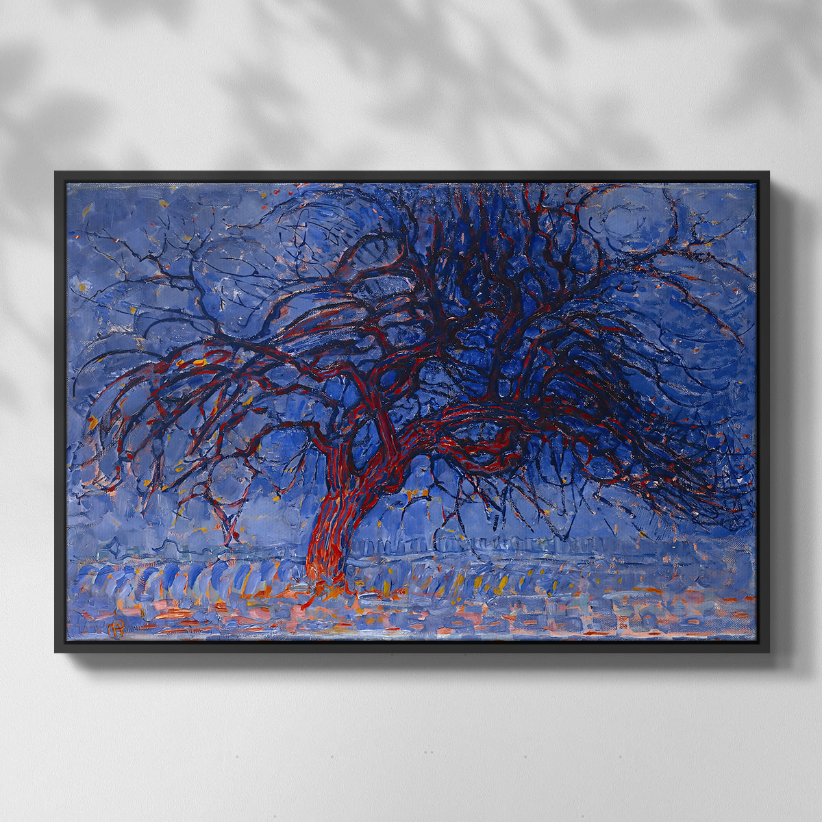 The Red Tree, 1909 - Floater Framed Canvas Print