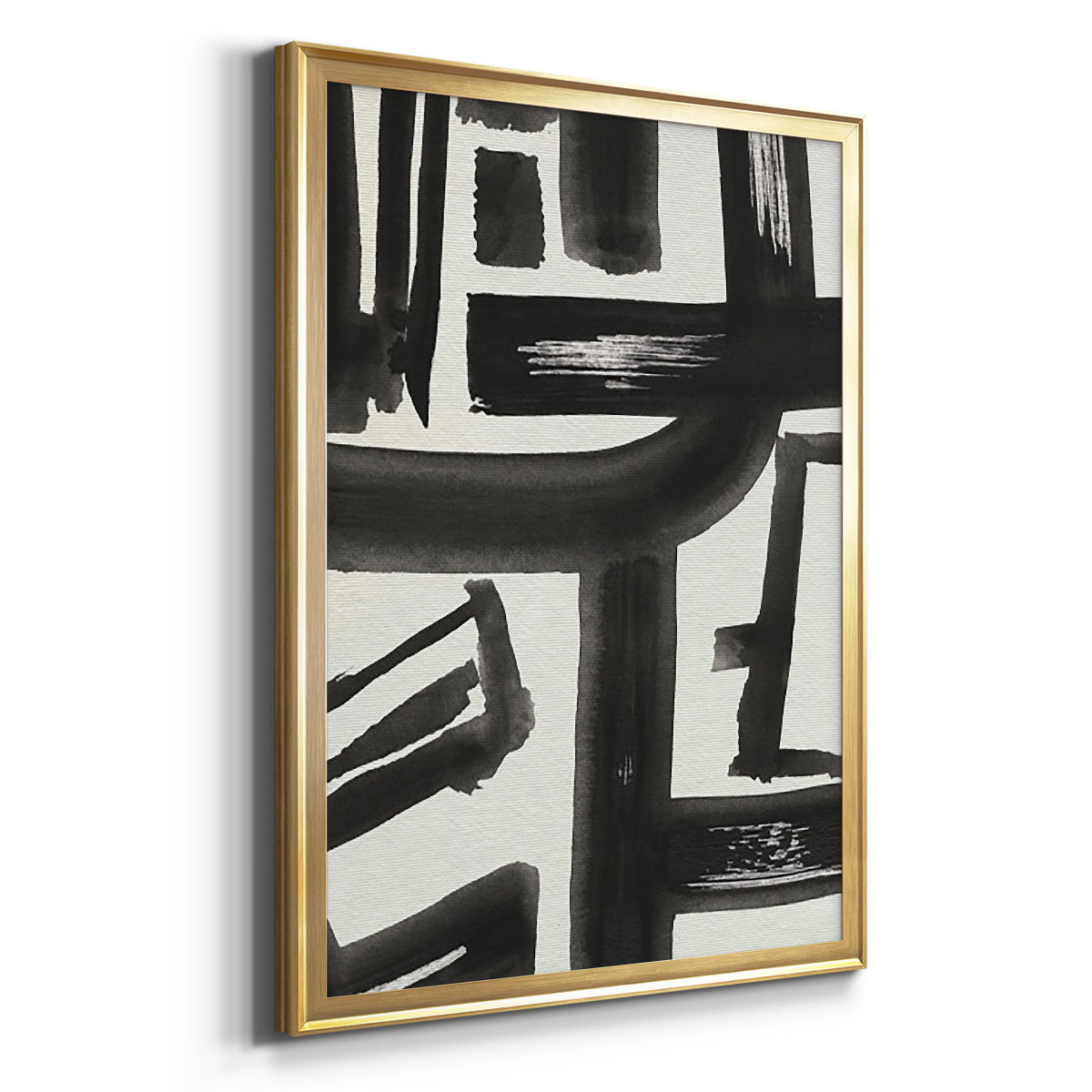 Inkwell Intersect II - Modern Framed Canvas Print