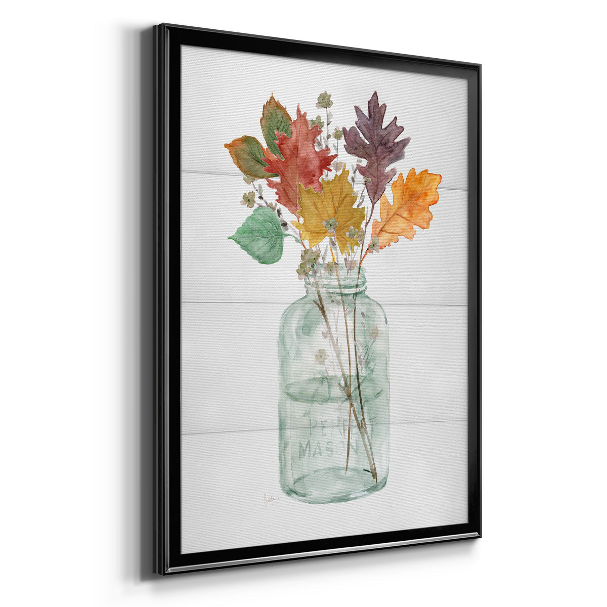 Harvest Home Leaves II - Modern Framed Canvas Print