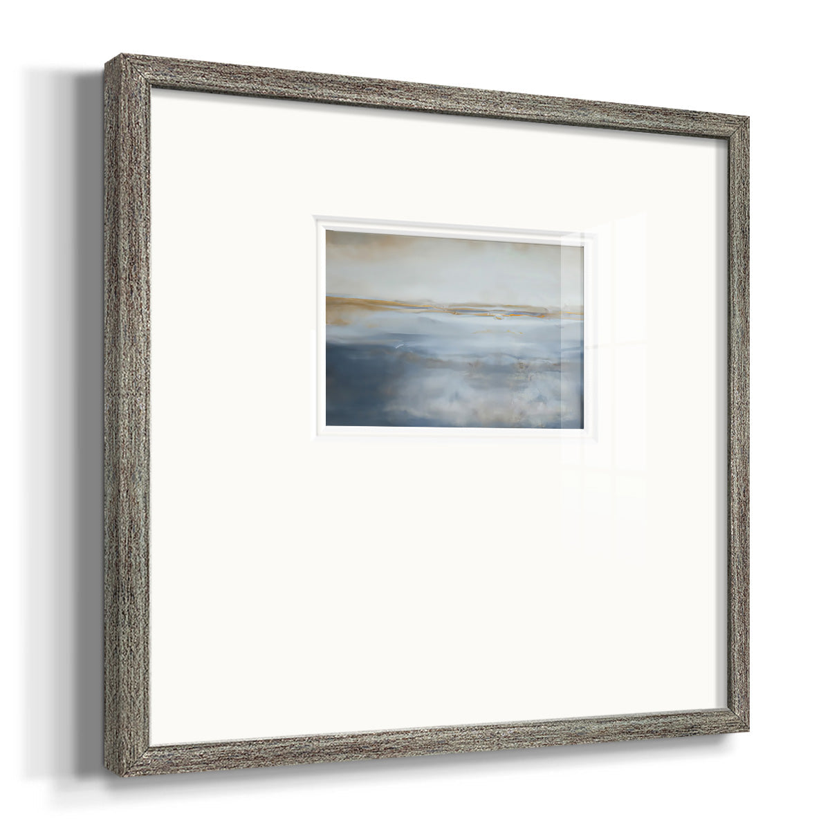 Blue and Gold Abstract II Premium Framed Print Double Matboard