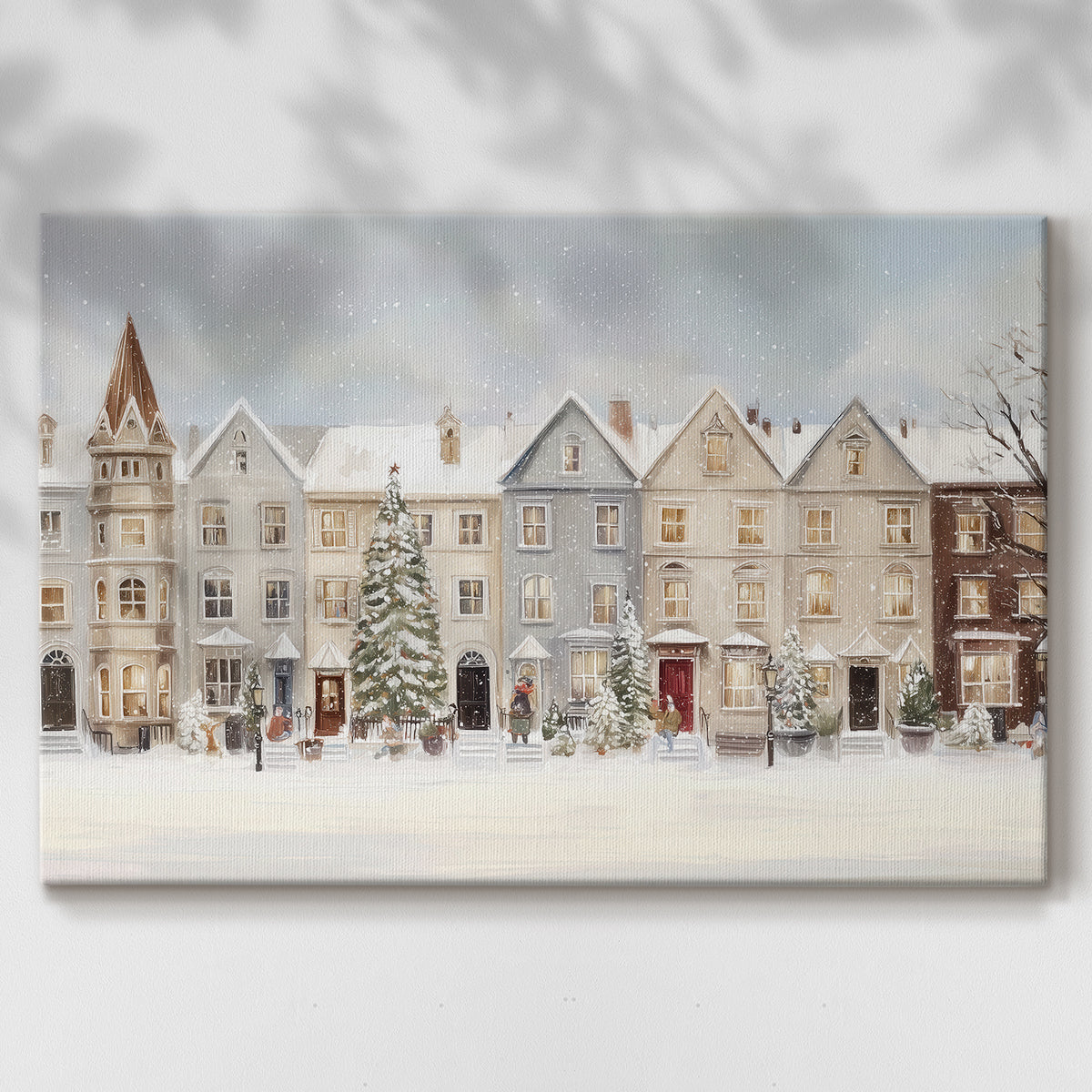 Silver Mistletoe Whisper - Canvas Art Print