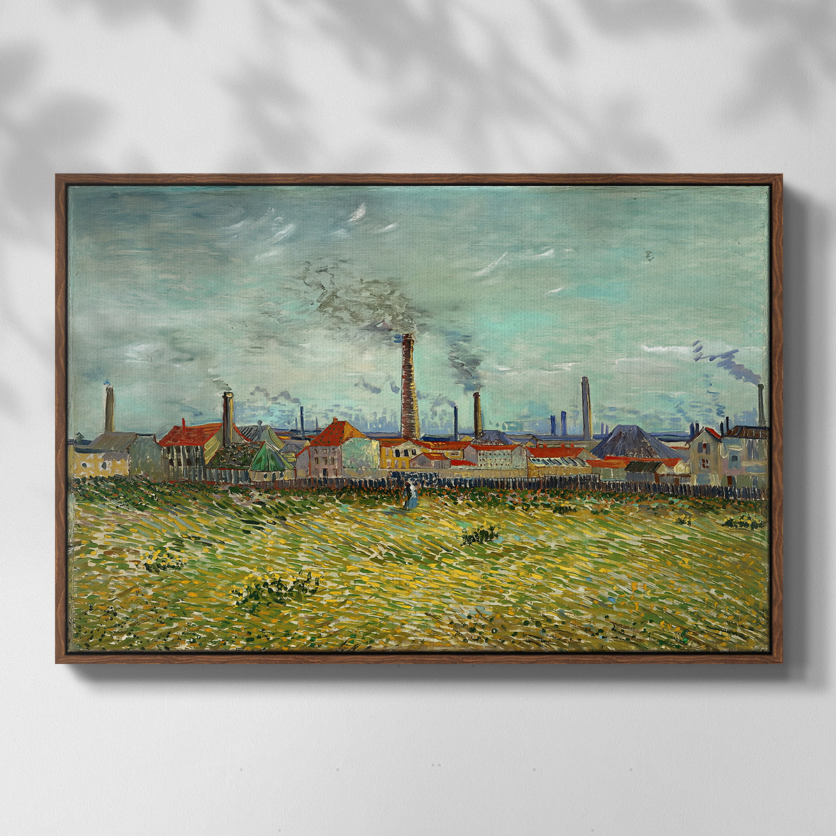 Factories at Clichy, 1887 - Floater Framed Canvas Print