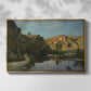 River Landscape with Cliffs, c. 1850-1860 - Floater Framed Canvas Print