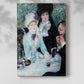 Canvas art print of a relaxed group setting with casual interaction and warm tones with a soft shadow on a white background.