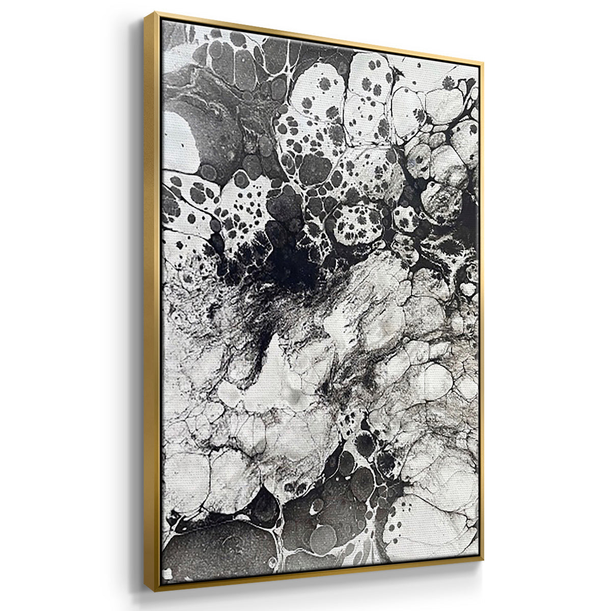 Marbling VII - Framed Premium Gallery Wrapped Canvas L Frame 3 Piece Set - Ready to Hang