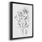 Wild Roses Sketch - Modern Framed Canvas Print