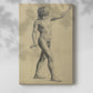 Canvas art print of a dynamic drawing of a figure with minimal detail with a soft shadow on a white background.