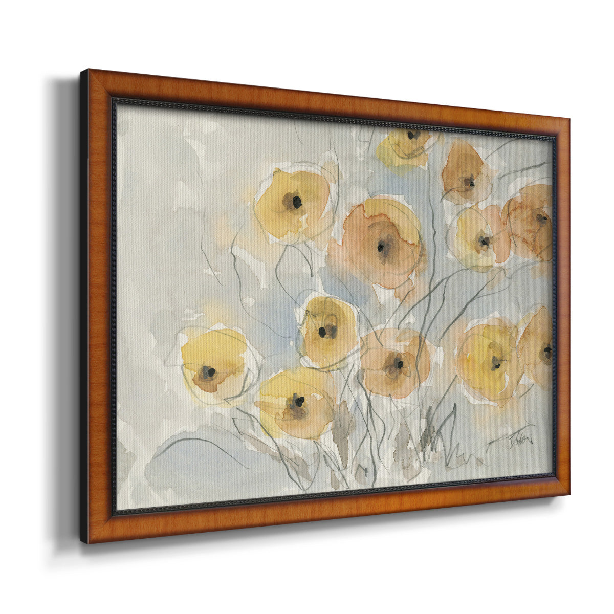 Sunset Poppies I Premium Framed Canvas- Ready to Hang