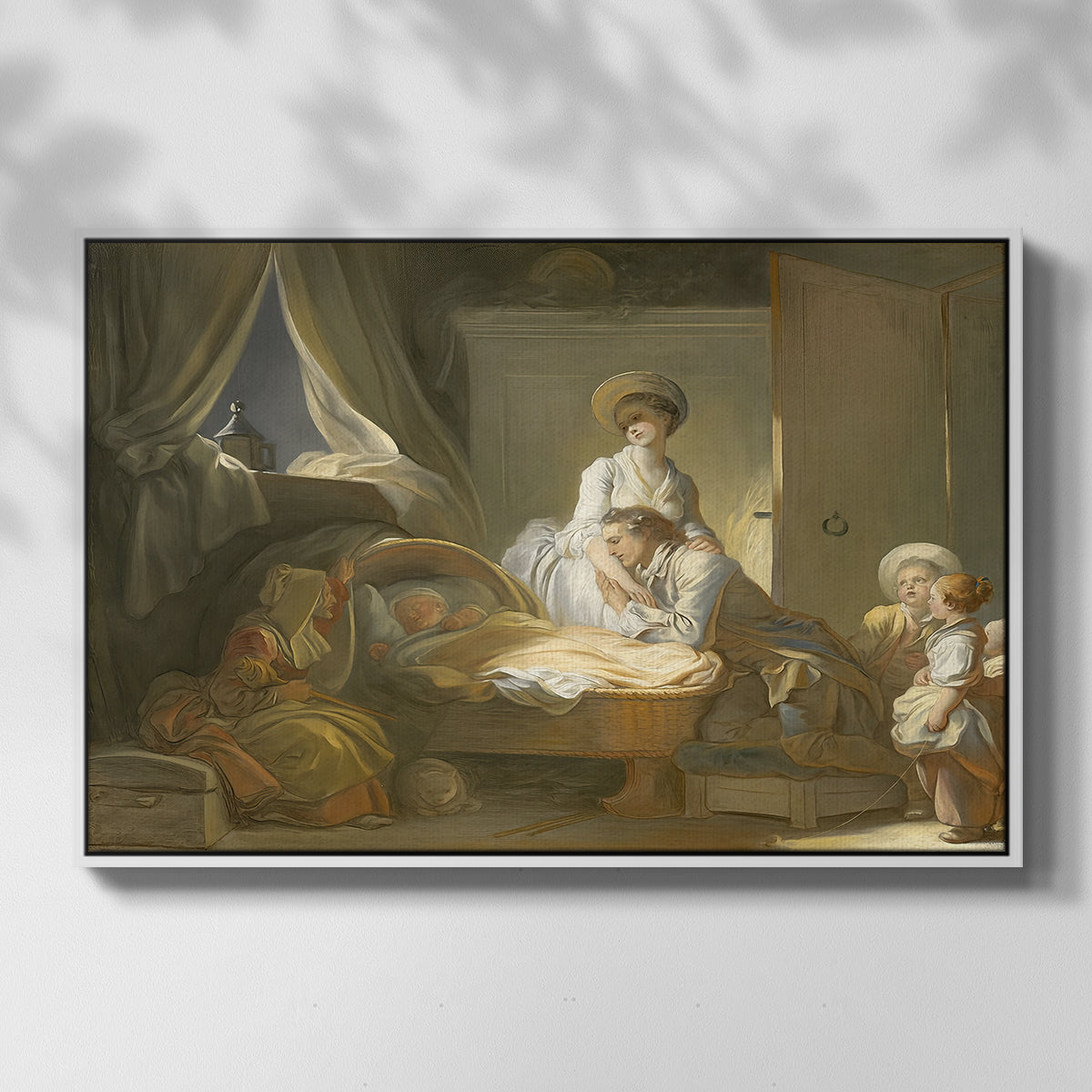 The Visit to the Nursery, c. 1775 - Floater Framed Canvas Print