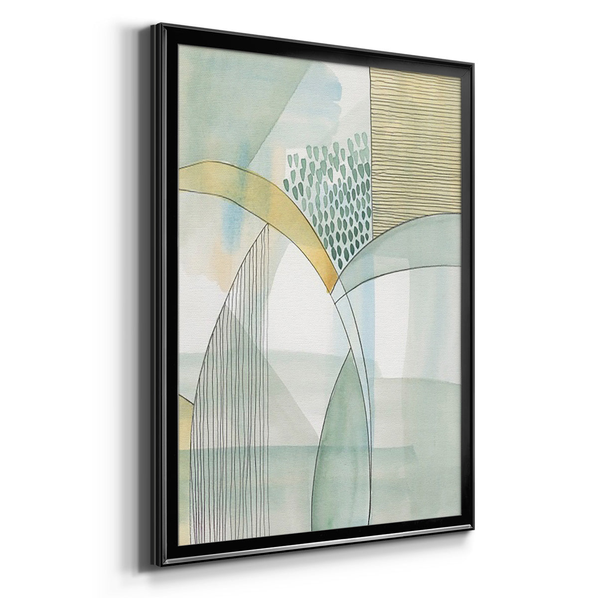 Mint Reflection I - Modern Framed Canvas Print