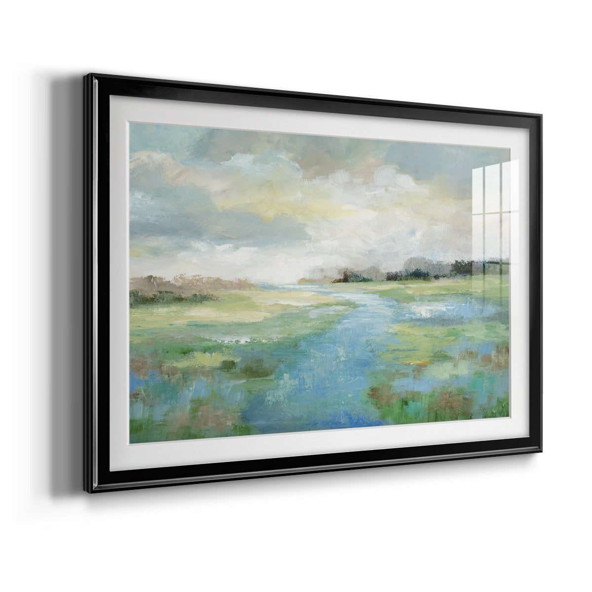 Winding Stream - Modern Framed Art Print