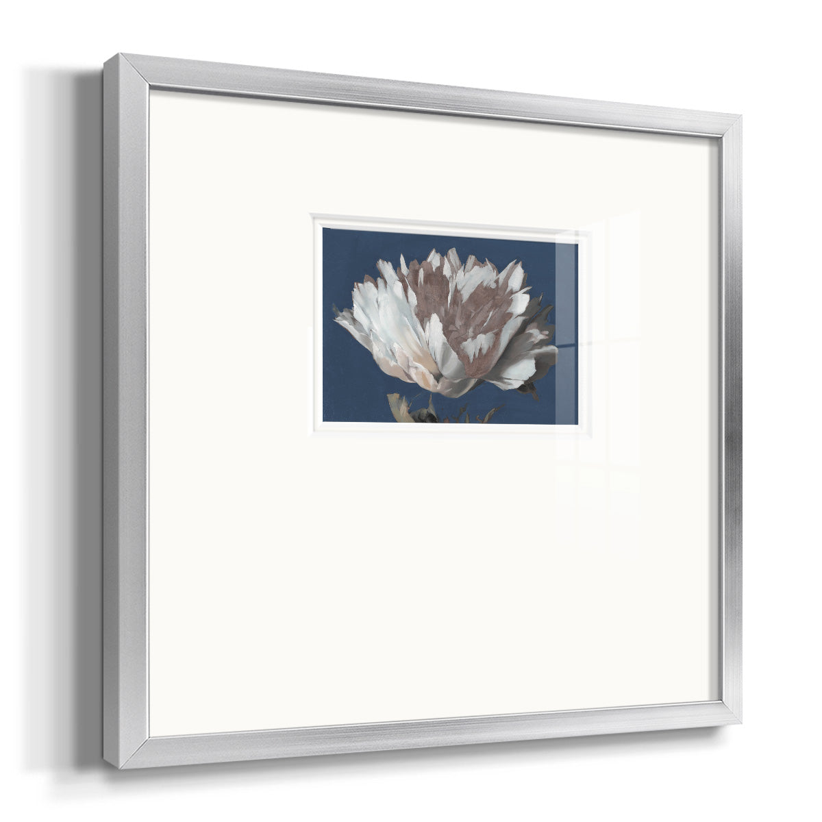 White Peony Premium Framed Print Double Matboard