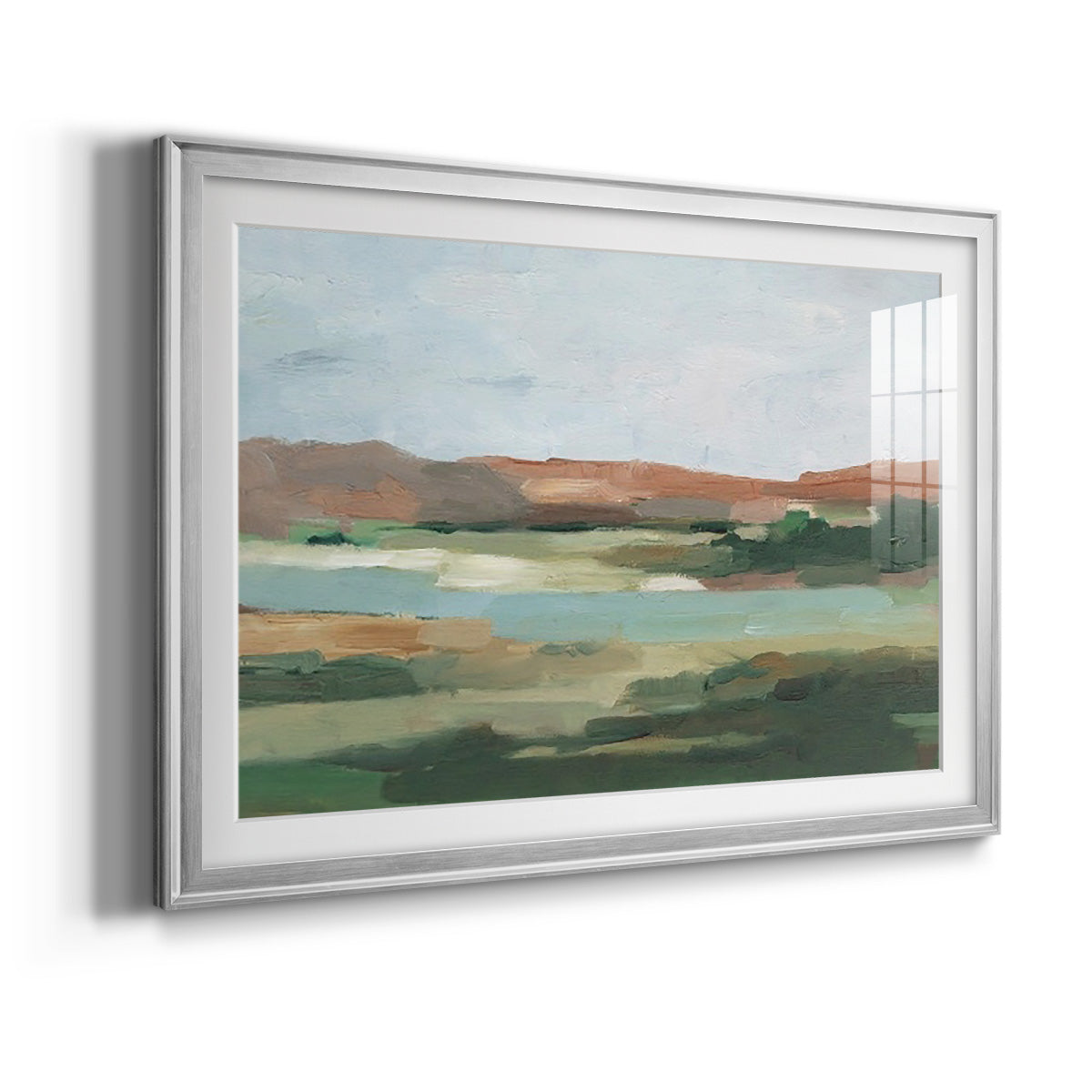 Autumn River Crossing I - Modern Framed Art Print