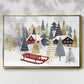 Christmas Chalet Collection A - Framed Gallery Wrapped Canvas in Floating Frame