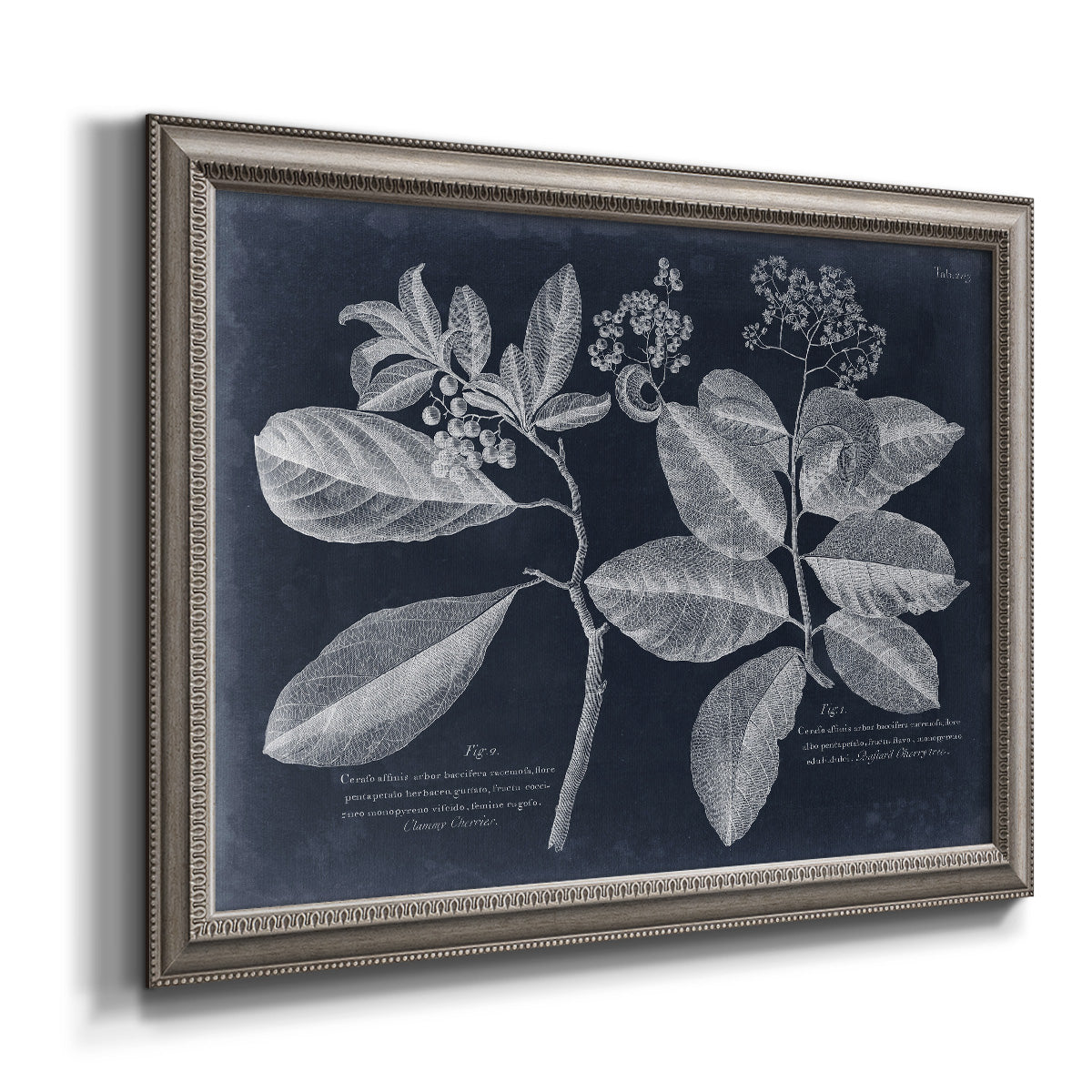 Foliage on Navy V Premium Framed Canvas- Ready to Hang