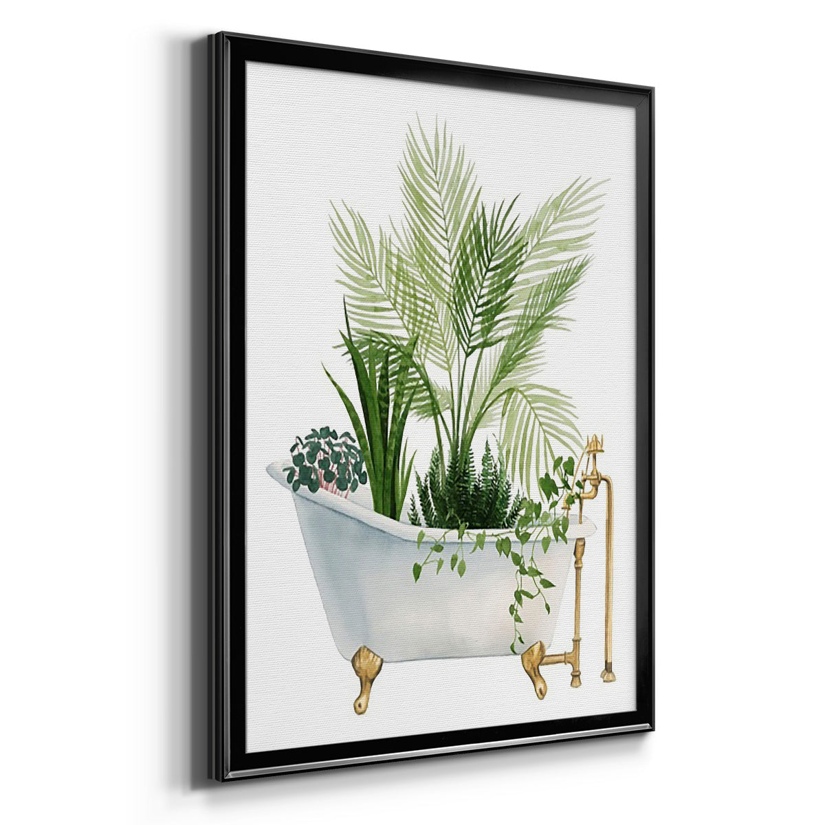 Plant Bath I - Modern Framed Canvas Print