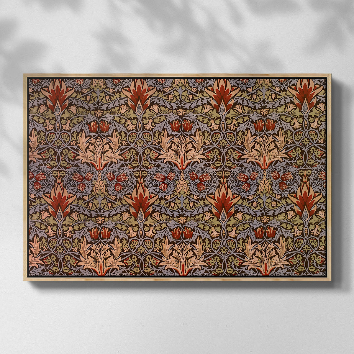 Snakeshead - Red/Cumin, c. 1876 - Floater Framed Canvas Print