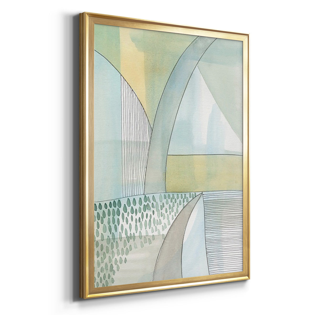 Mint Reflection II - Modern Framed Canvas Print