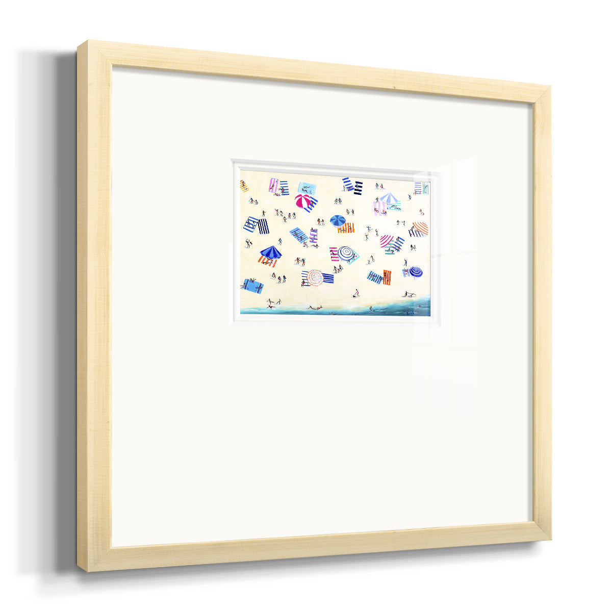 Colorful Beach- Premium Framed Print Double Matboard