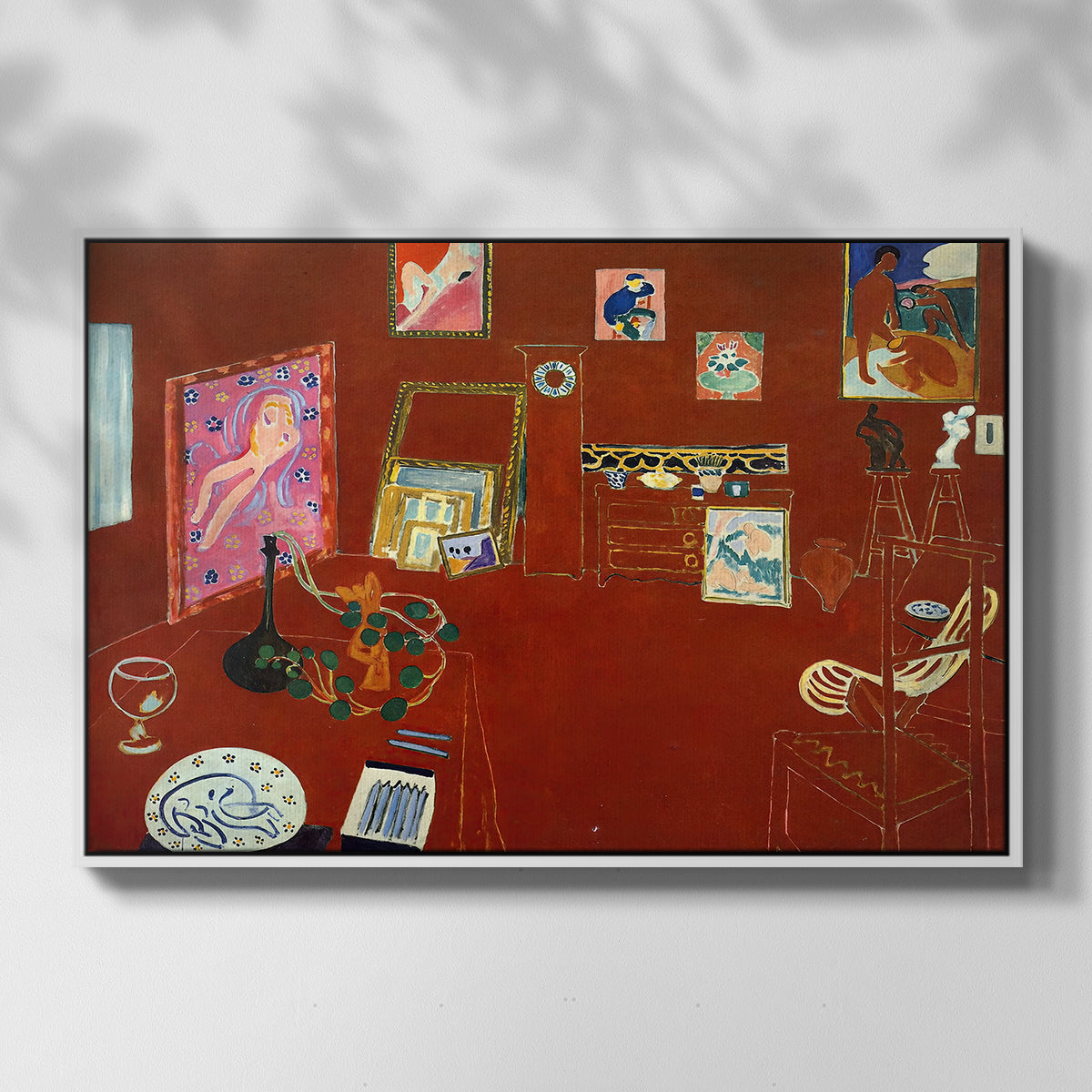 The Red Studio (L'Atelier Rouge), 1911 - Floater Framed Canvas Print