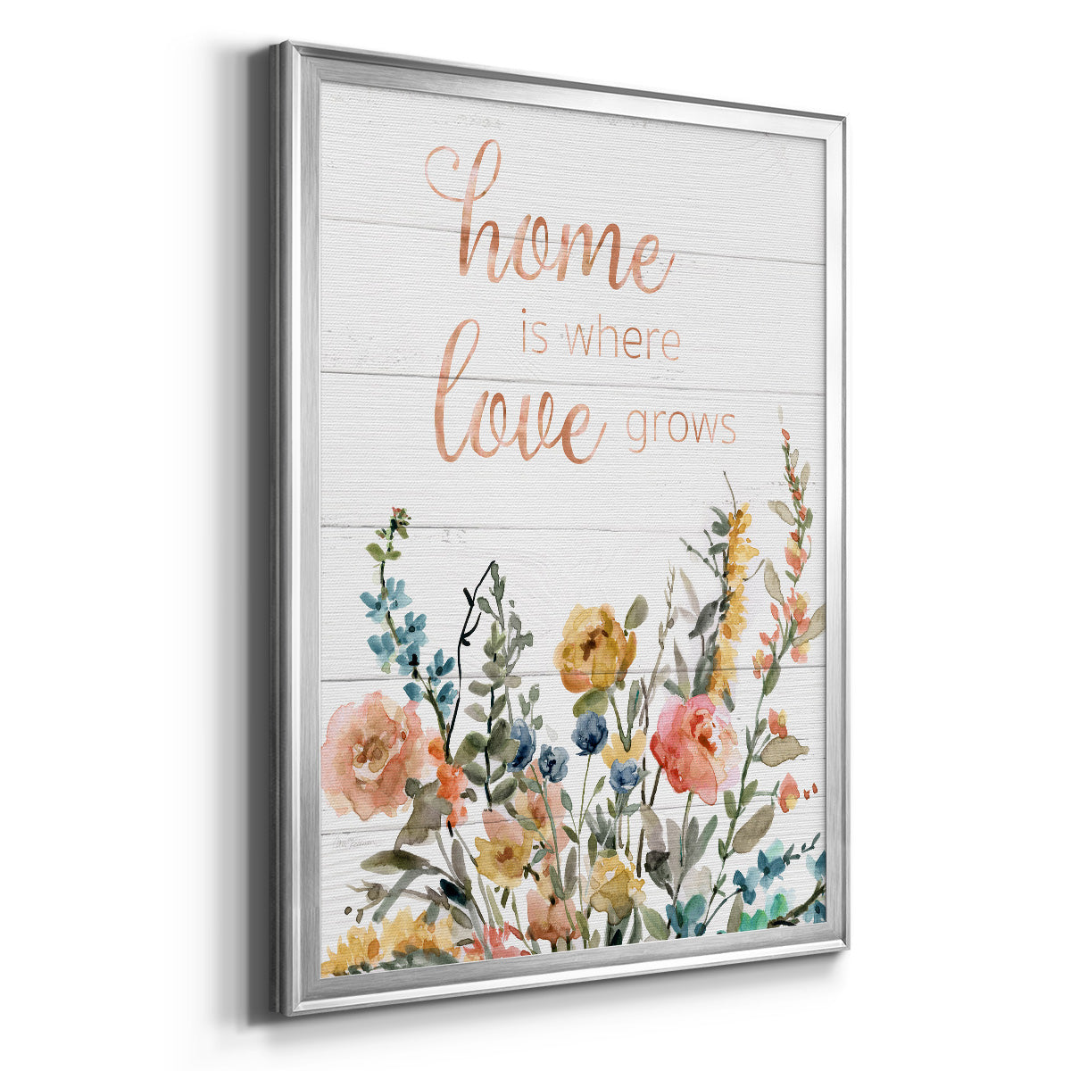 Home is Where Love Grows - Modern Framed Canvas Print