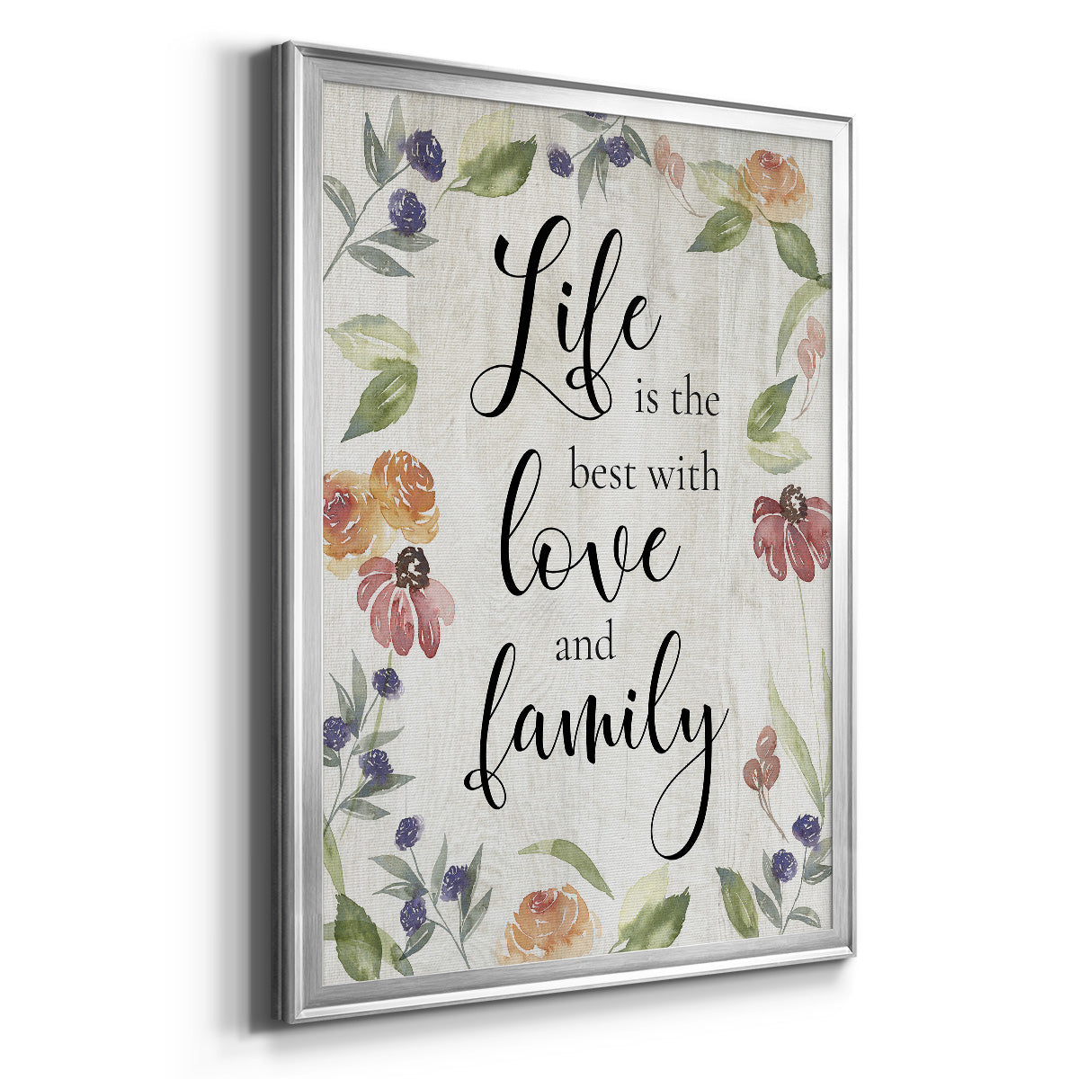 Life is the Best - Modern Framed Canvas Print