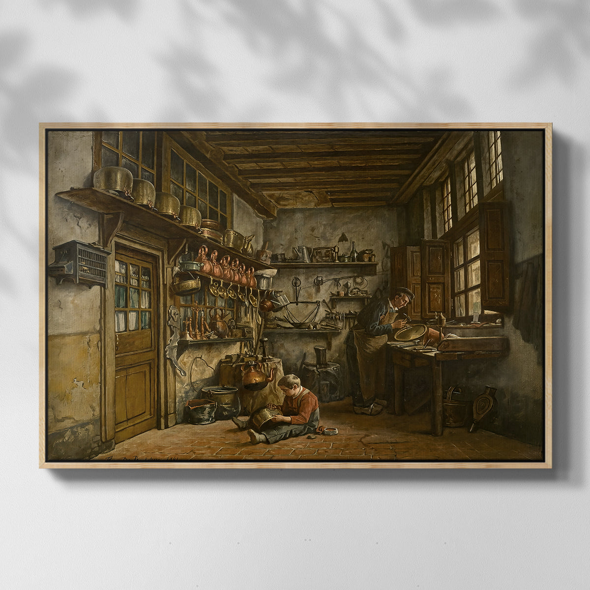 The Tinker, 1861 - Floater Framed Canvas Print