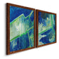 Geometric in Cool V - Premium Framed Canvas 2 Piece Set - Ready to Hang