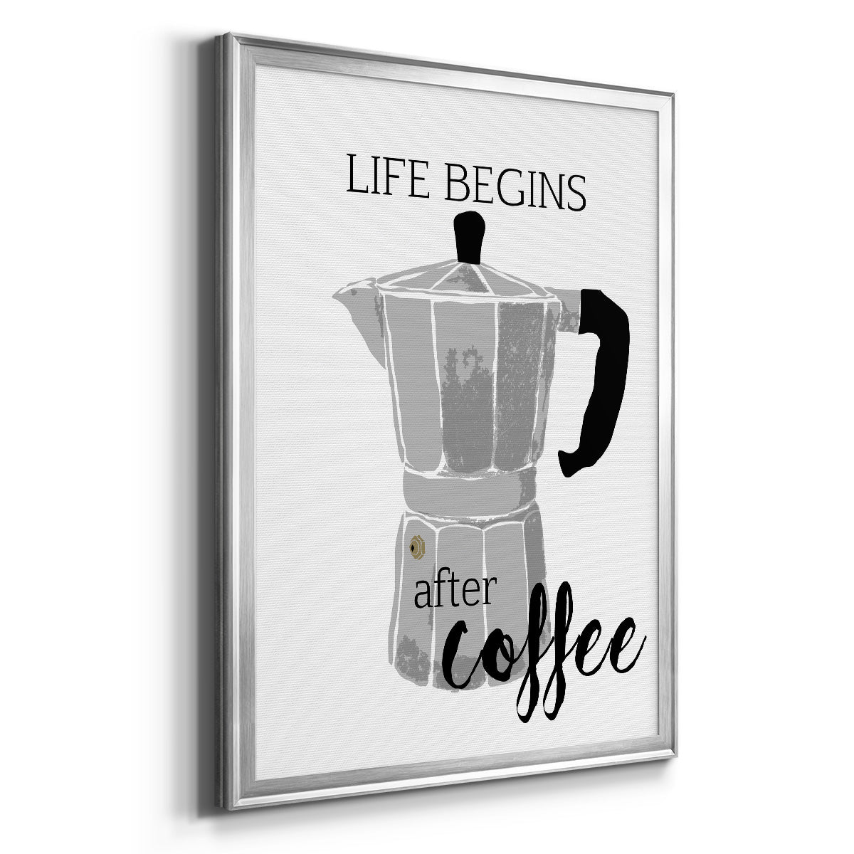 Begins After Coffee - Modern Framed Canvas Print