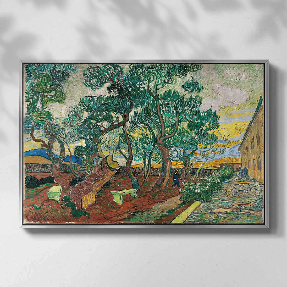 The Garden of Saint-Paul Hospital, 1889 - Floater Framed Canvas Print
