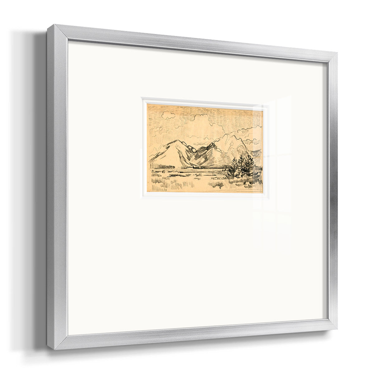 Hatched Horizon II Premium Framed Print Double Matboard