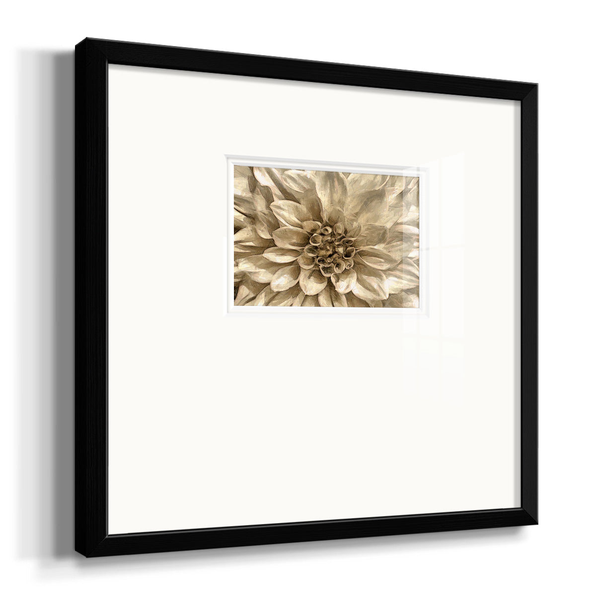 Neutral Wall Flower I Premium Framed Print Double Matboard