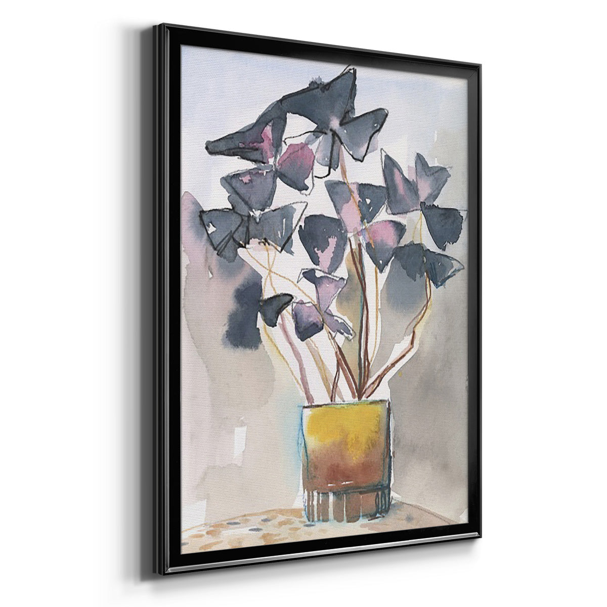 Oxalis in Vase II - Modern Framed Canvas Print