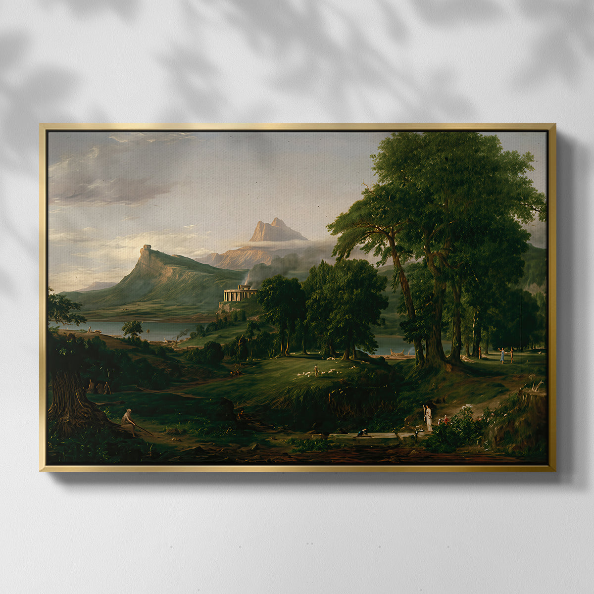 The Course of Empire: The Arcadian or Pastoral State, 1834 - Floater Framed Canvas Print