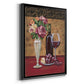 Vintage Flowers and Wine I - Modern Framed Canvas Print
