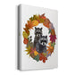 Raccoons Autumn Leaf Wreath - Canvas Art Print
