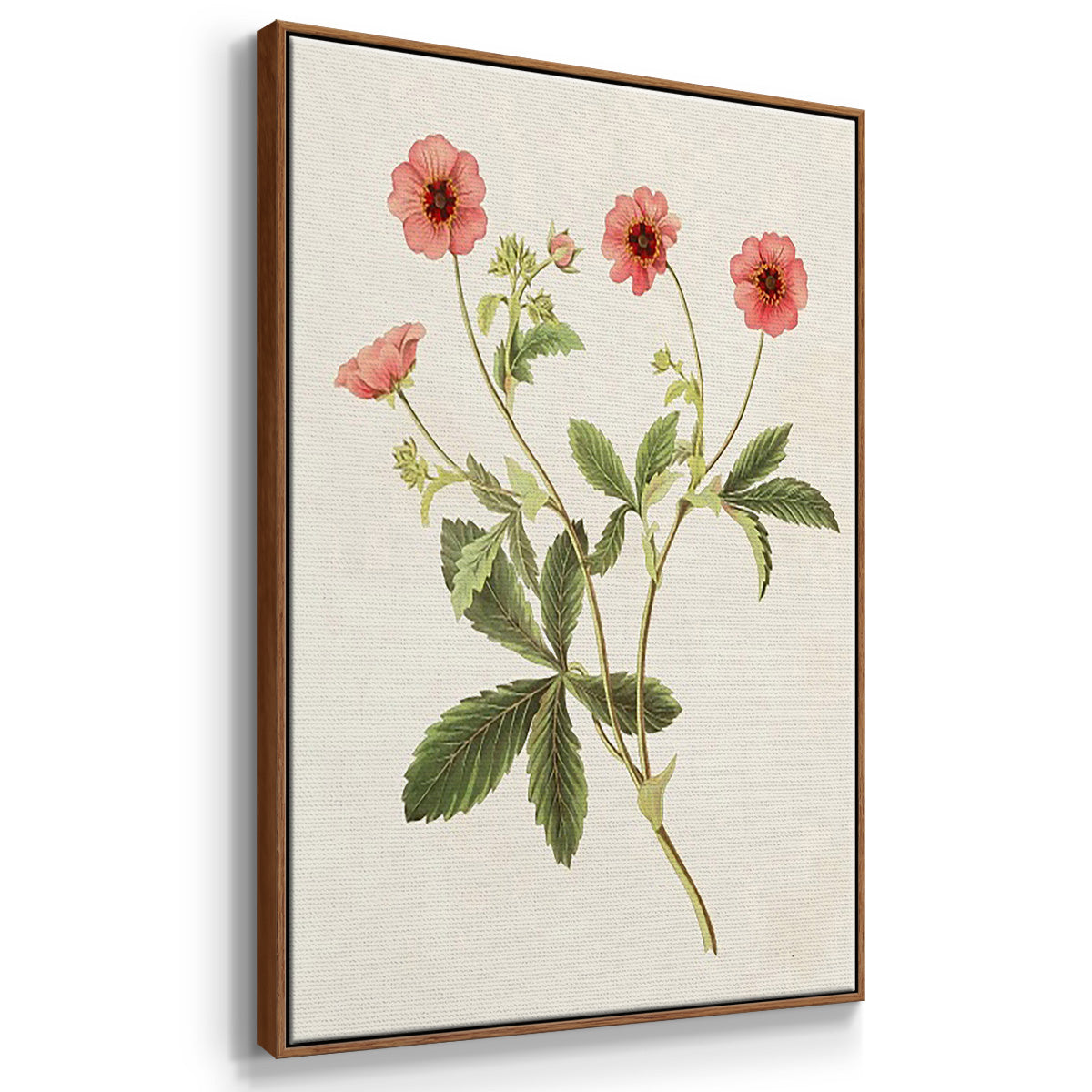 Flowers of the Seasons VI - Framed Premium Gallery Wrapped Canvas L Frame 3 Piece Set - Ready to Hang