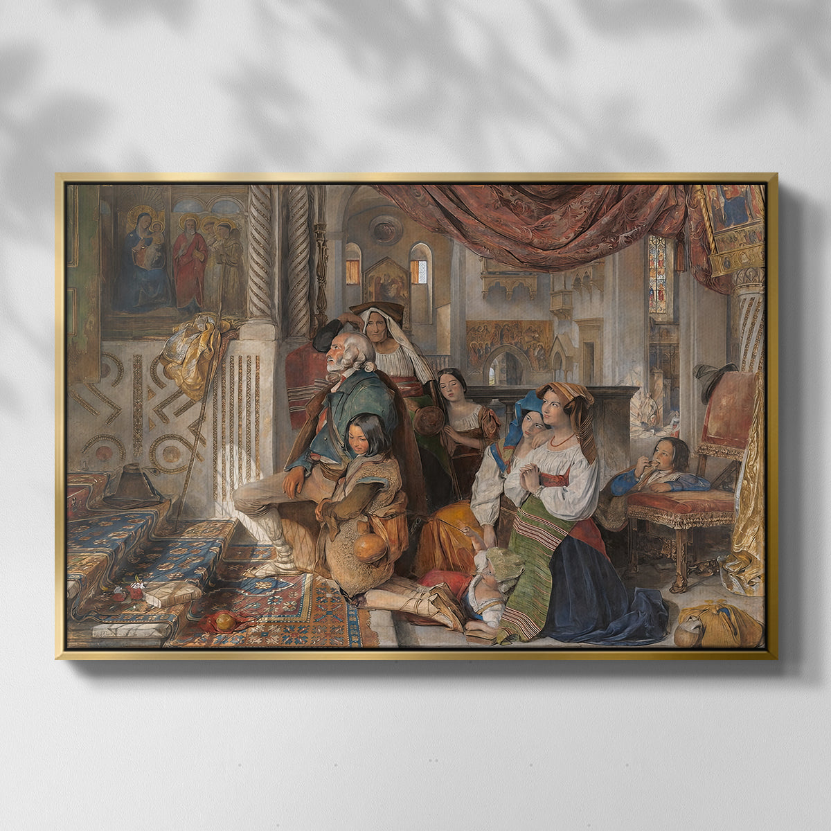 Roman Pilgrims, 1854 - Floater Framed Canvas Print