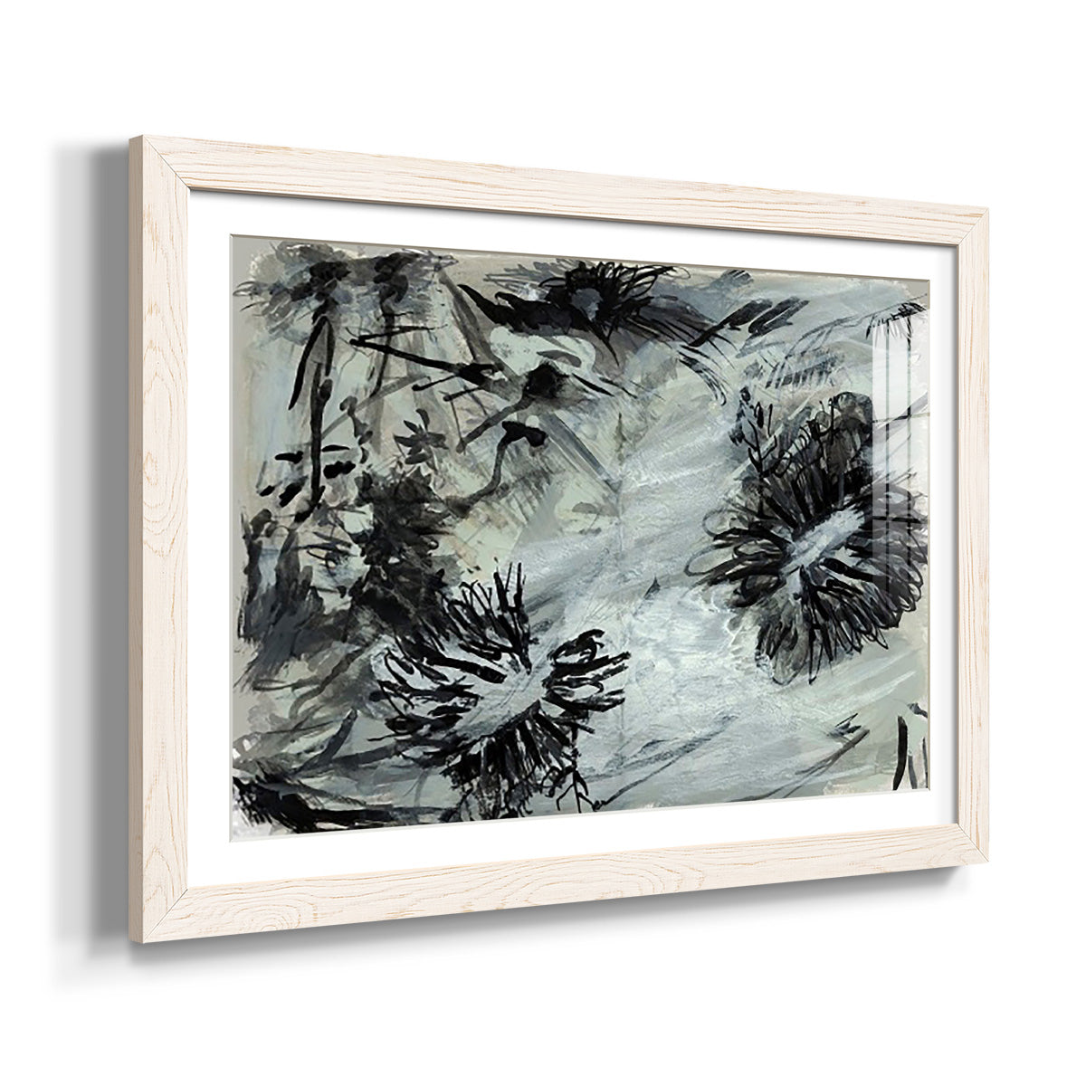 Black & White Chinois I - Barnwood Framed Art Print