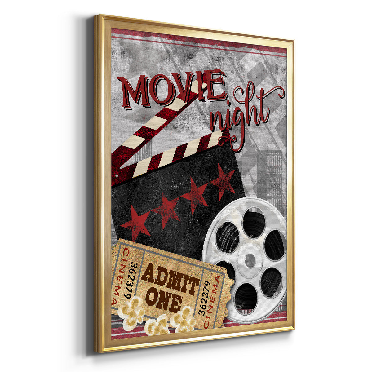 Movie Night II - Modern Framed Canvas Print