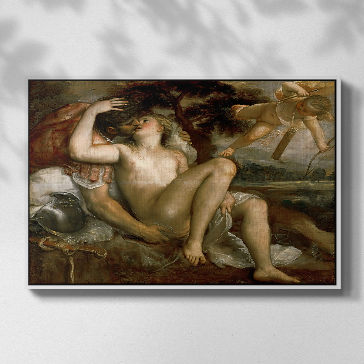 Mars, Venus and Cupid, c. 1530 - Floater Framed Canvas Print