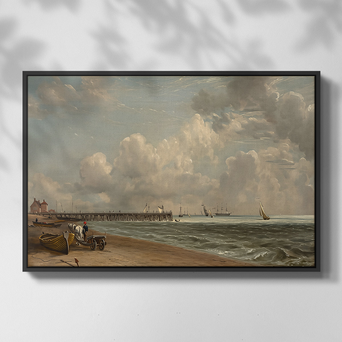 Yarmouth Jetty, 1822 - Floater Framed Canvas Print