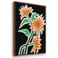 Pop Flowers I - Framed Premium Gallery Wrapped Canvas L Frame 3 Piece Set - Ready to Hang