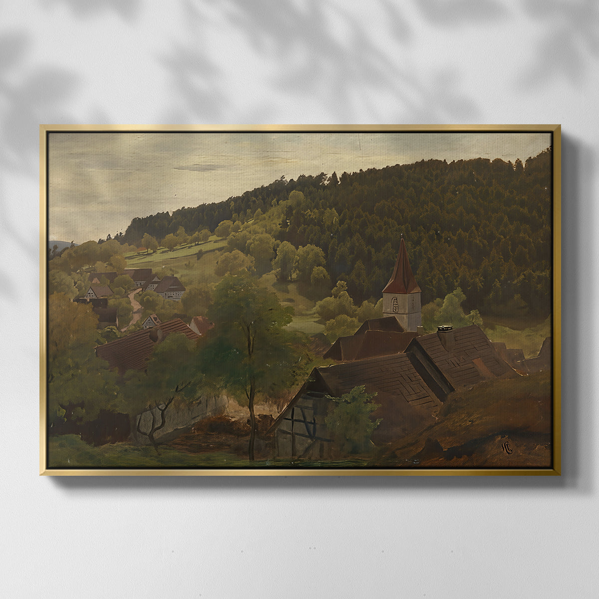 Landscape from Ebersteinburg in Baden, 1876 - Floater Framed Canvas Print