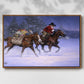 Christmas Rush - Framed Gallery Wrapped Canvas in Floating Frame