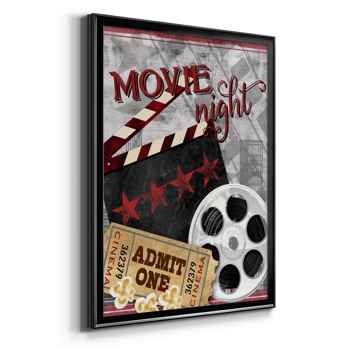 Movie Night II - Modern Framed Canvas Print