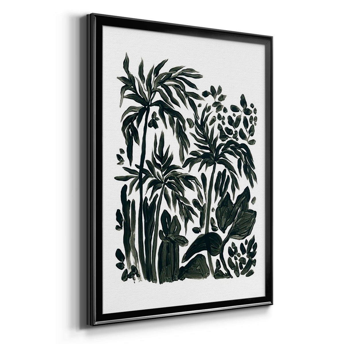 Ink Jungle III - Modern Framed Canvas Print